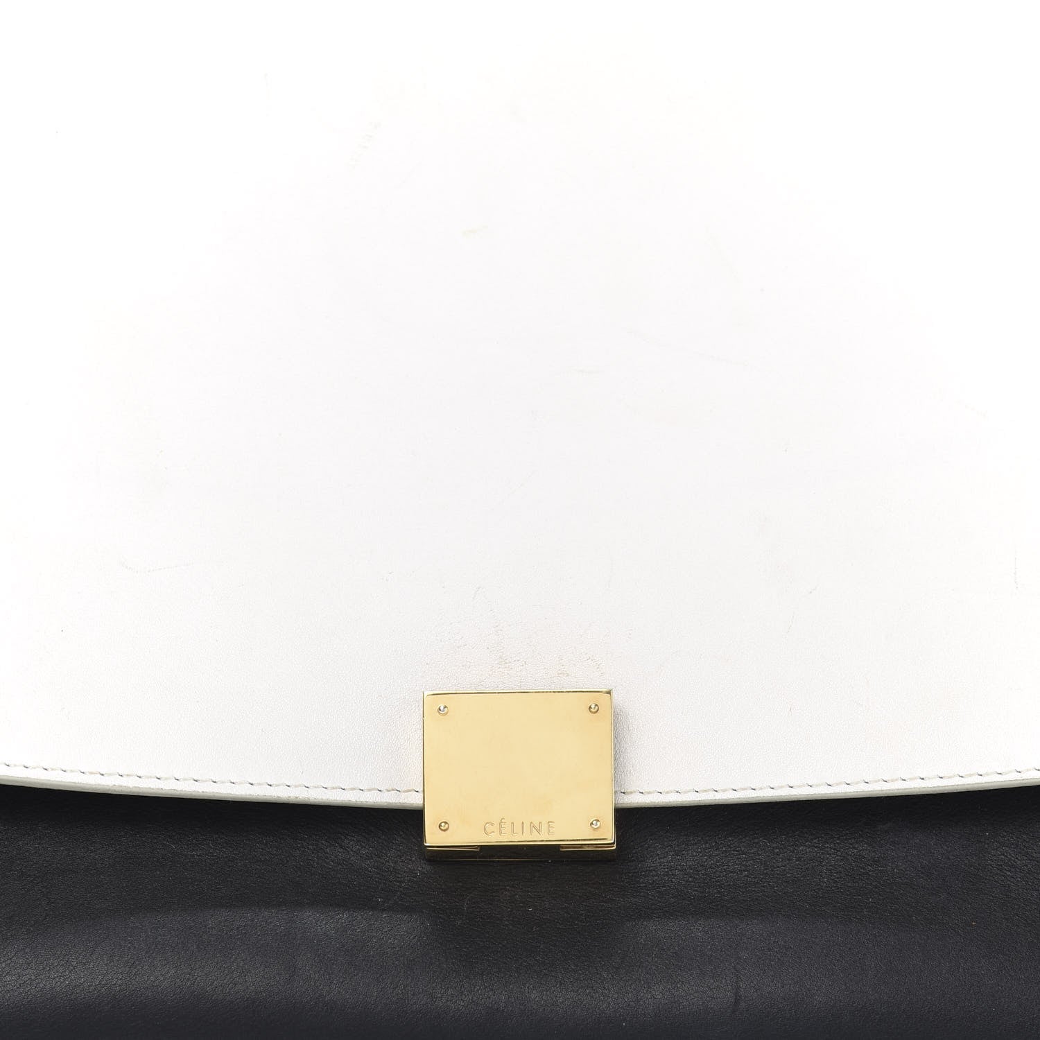 Celine Smooth Calfskin Suede Medium Bi-Color Trapeze Black 16 of 16