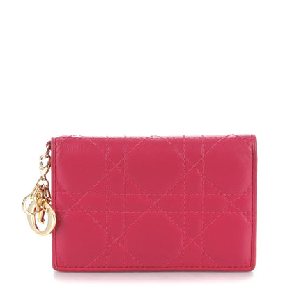 Christian Dior Lambskin Cannage Lady Dior Card Holder Pink 1 of 7