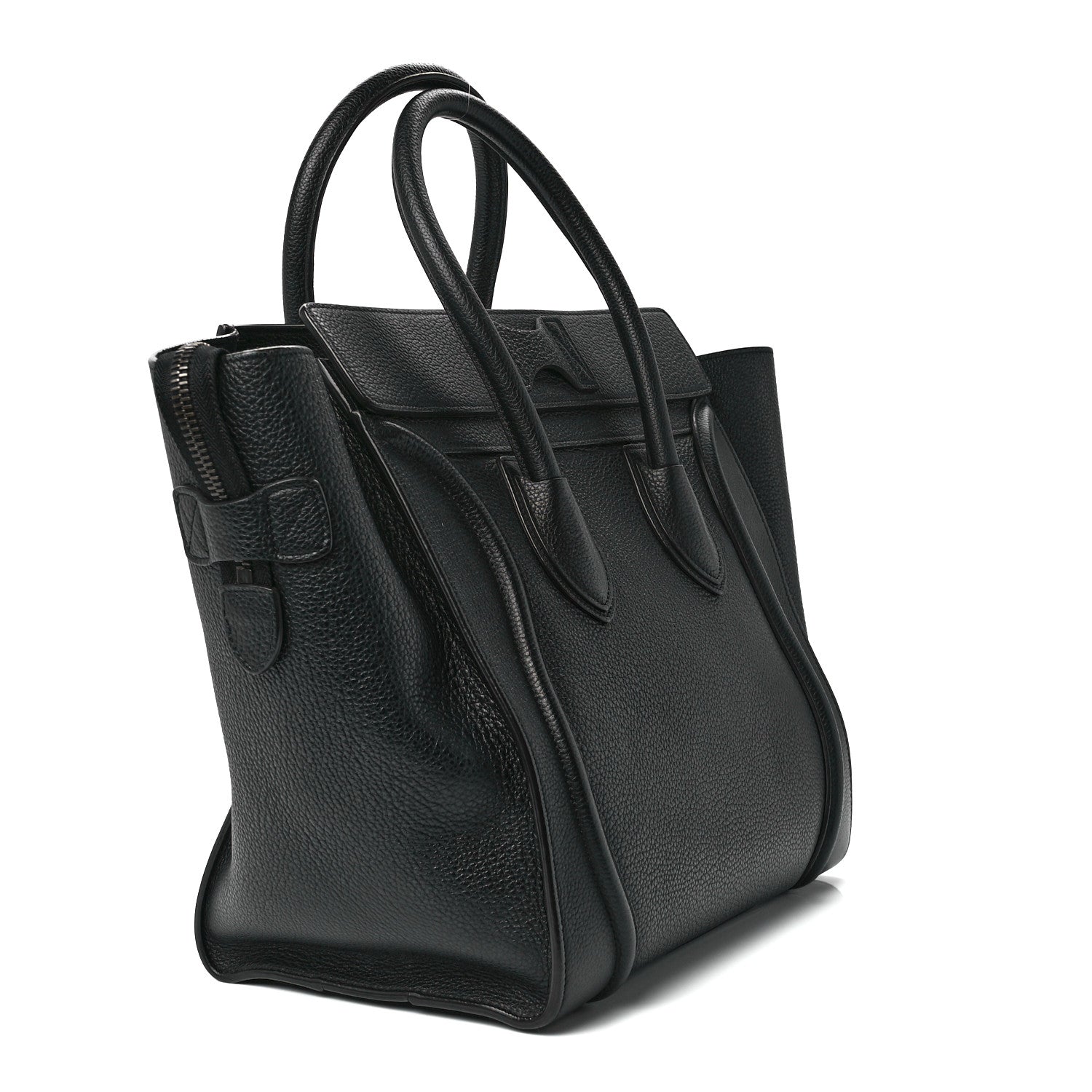Celine Drummed Calfskin Mini Luggage Black 3 of 10