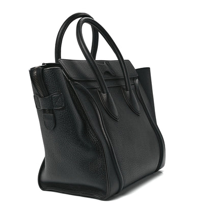 Celine Drummed Calfskin Mini Luggage Black 3 of 10