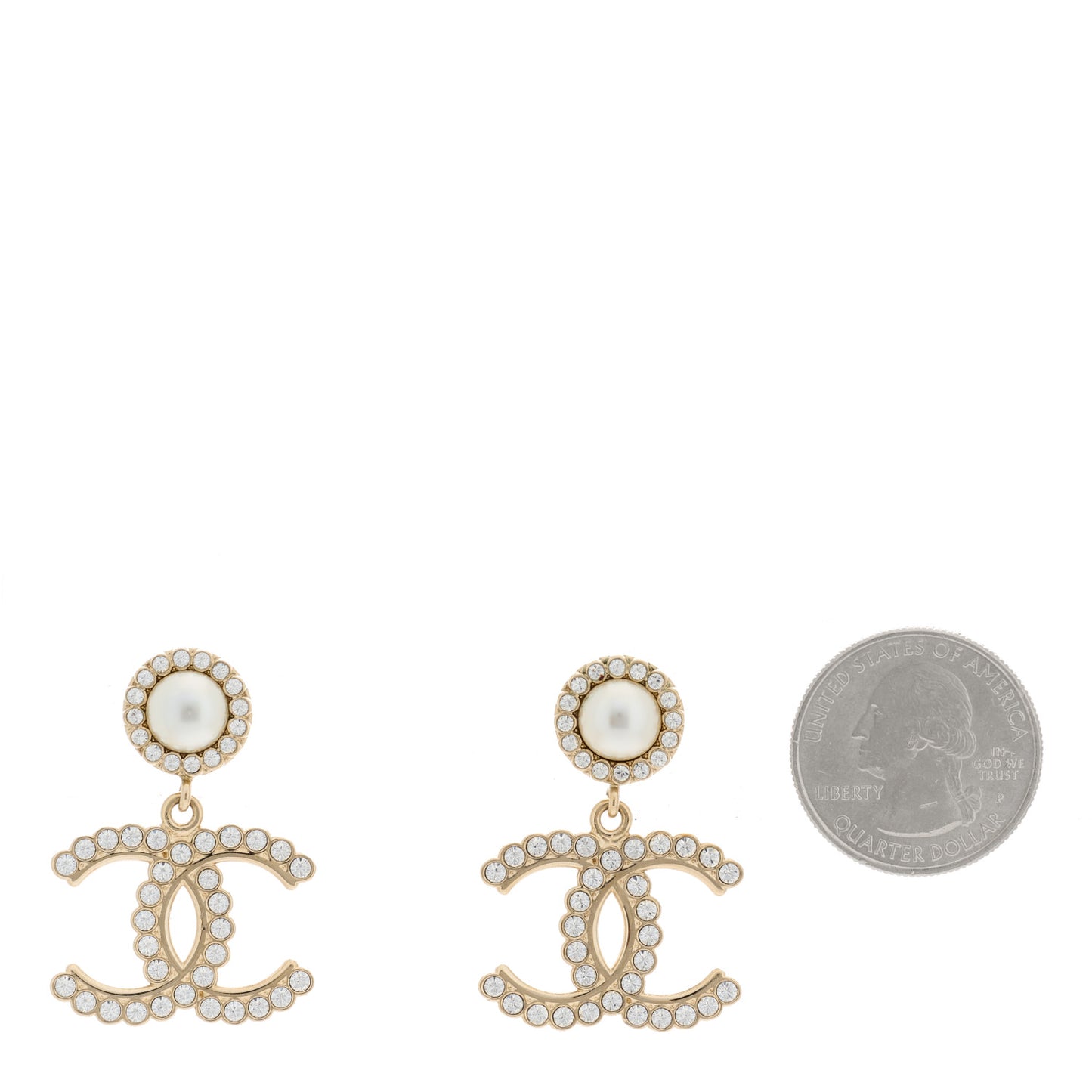 Crystal Pearl Bow-tiful CC Drop Earrings Gold