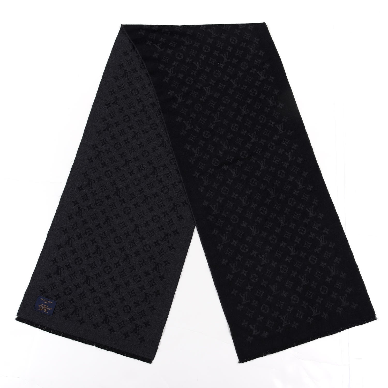 Louis Vuitton Cashmere Monogram Nightfall Stole Black 2 of 3