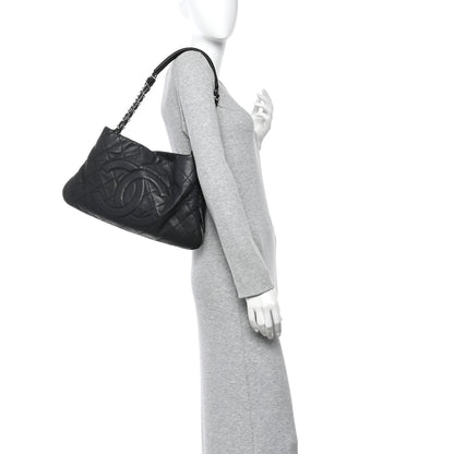 Chanel Caviar Quilted Expandable Zip Shoulder Bag Black 2 of 14