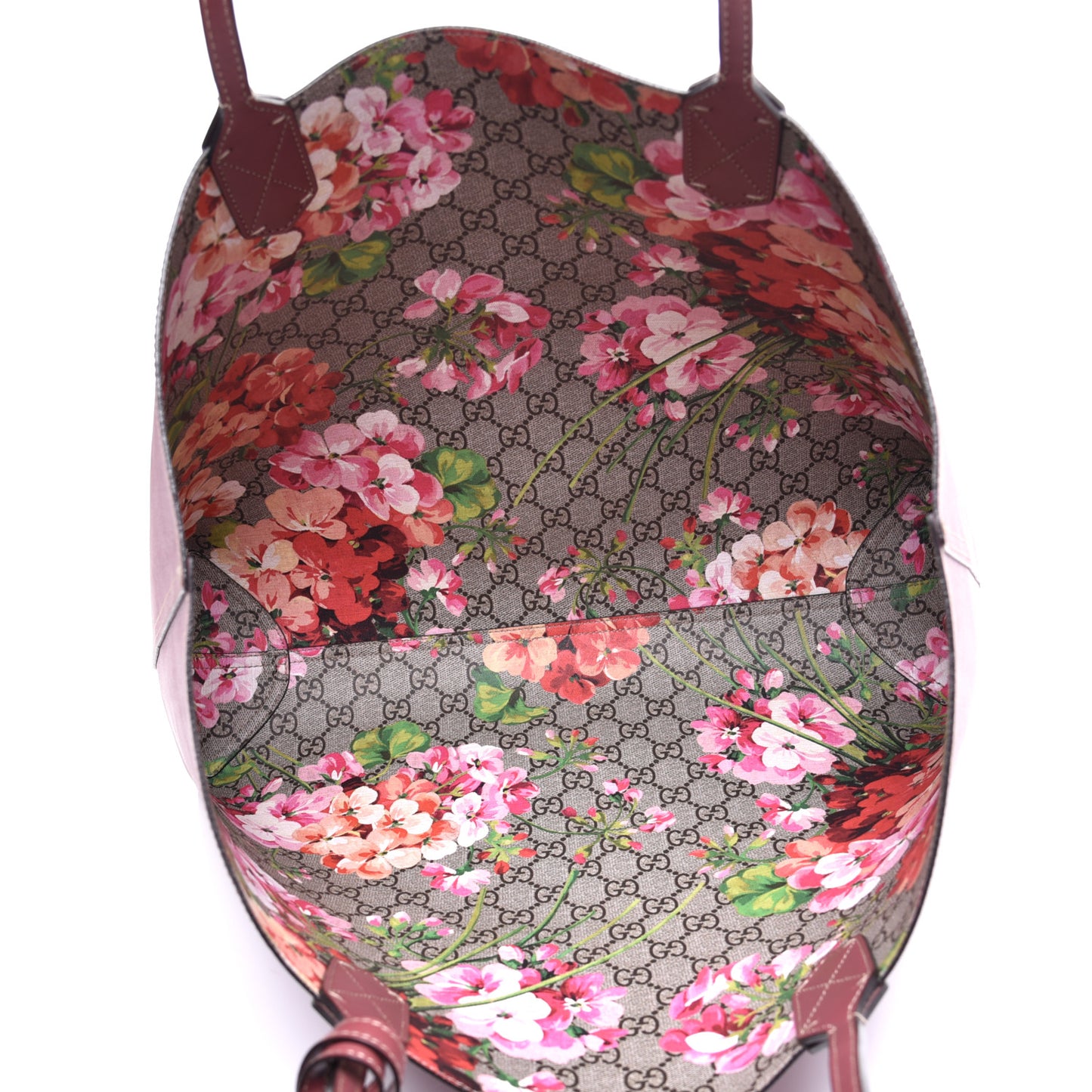 GG Supreme Monogram Blooms Medium Reversible Tote Beige Multicolor Dry Rose