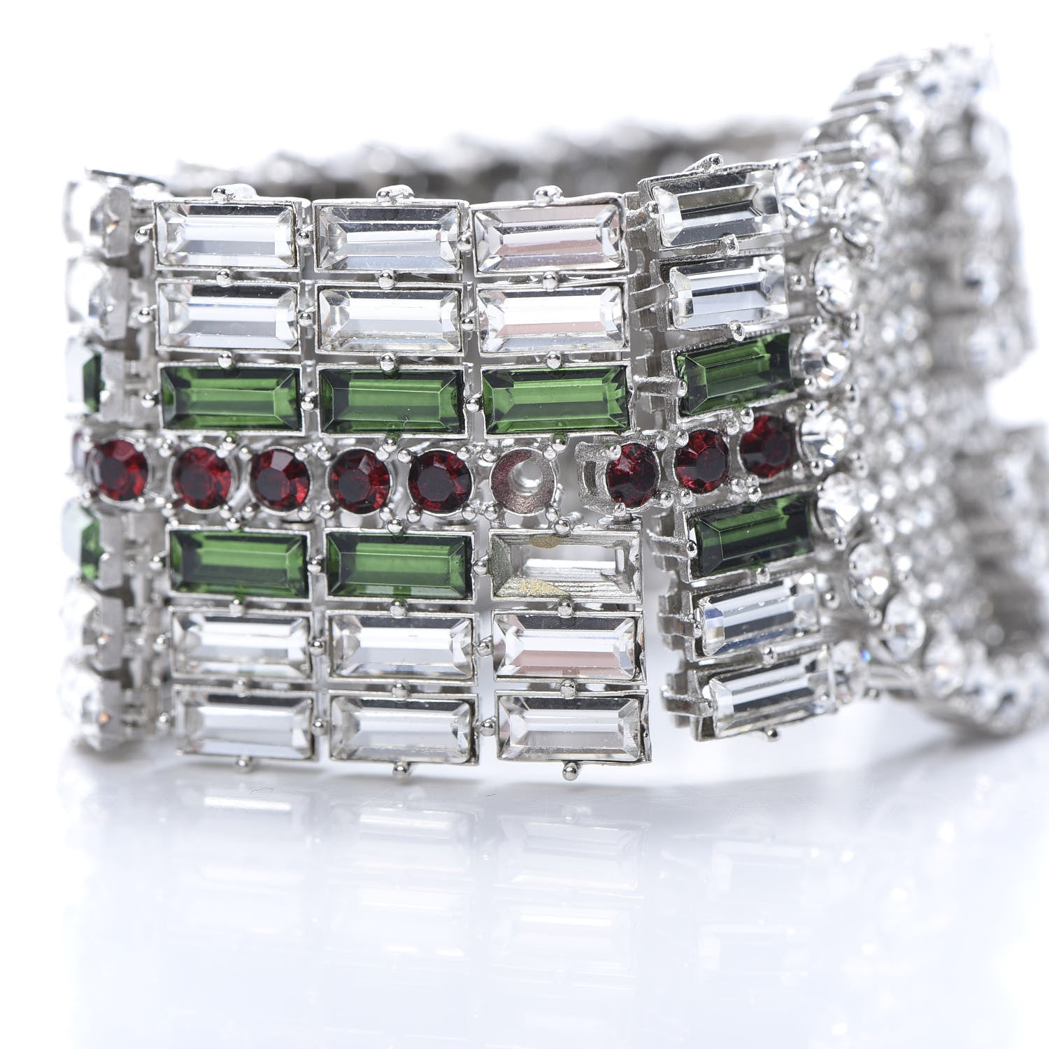 Gucci Crystals Double G Web Tennis Bracelet L 6 of 6
