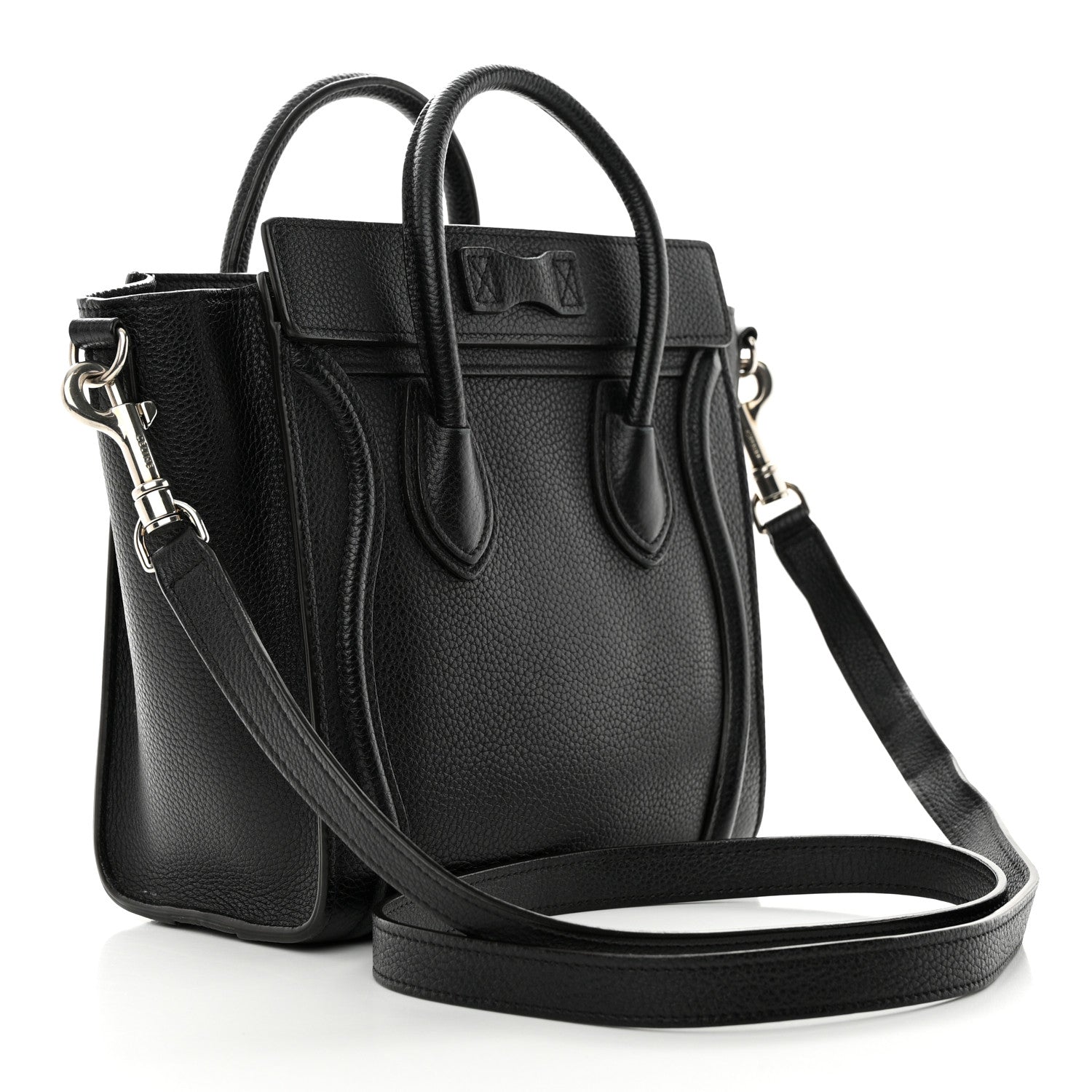 Celine Drummed Calfskin Nano Luggage Black 3 of 17