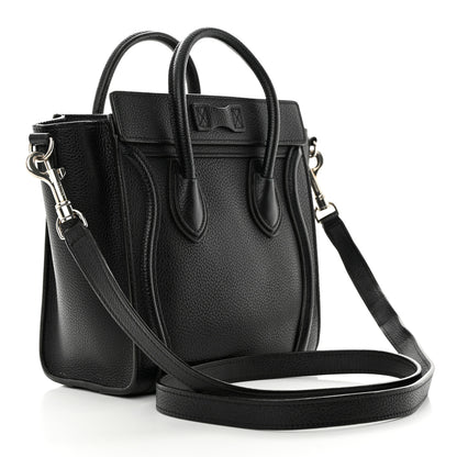 Celine Drummed Calfskin Nano Luggage Black 3 of 17
