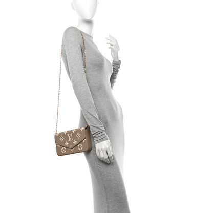 Louis Vuitton Empreinte Monogram Giant Felicie Pochette Tourterelle Creme 2 of 10