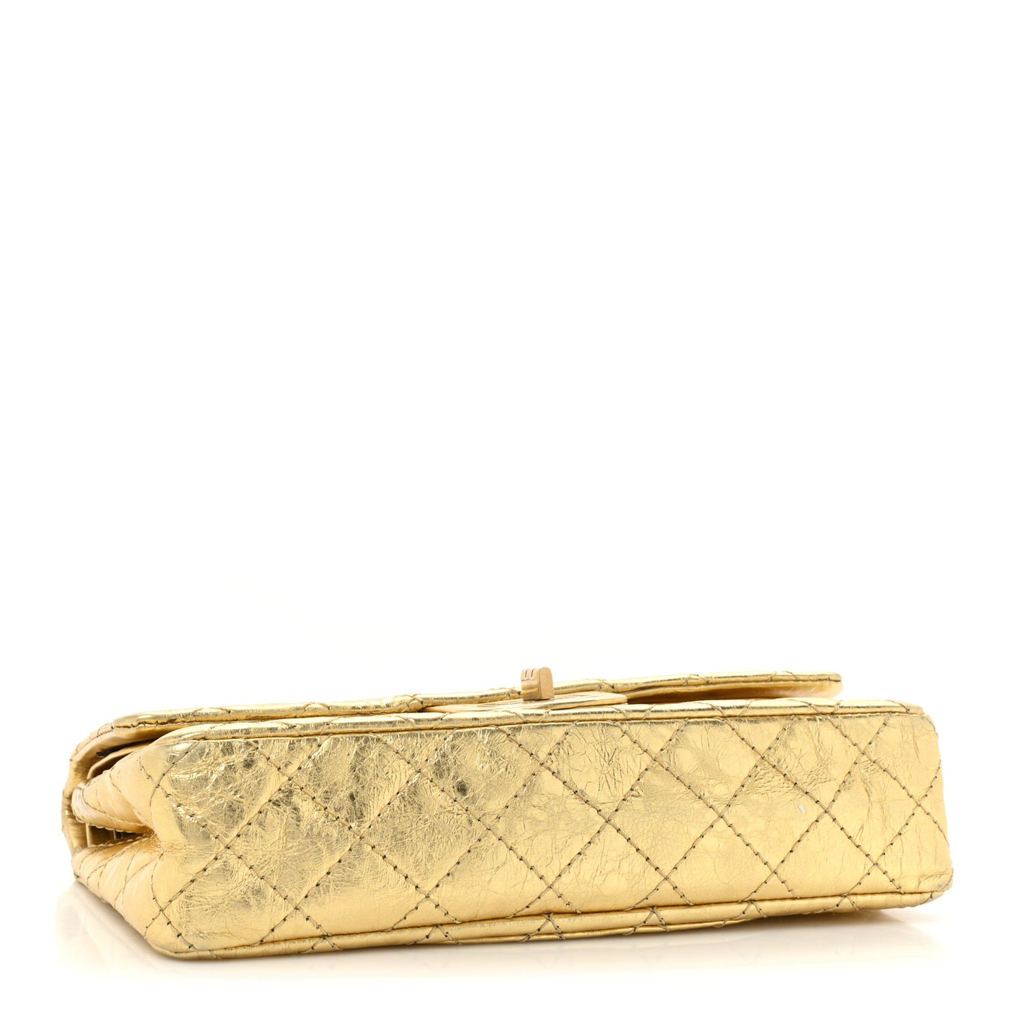 Metallic Aged Calfskin Quilted 2.55 Reissue 225 Flap Gold