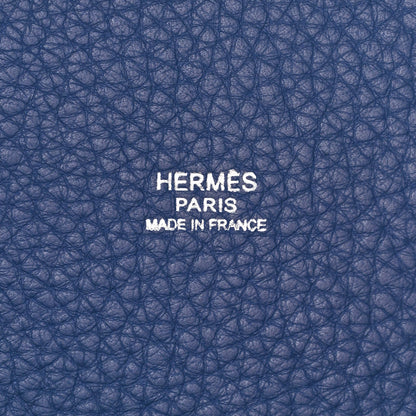Hermes Taurillon Clemence Picotin 18 PM Bleu Agate 6 of 10