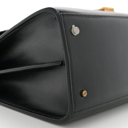 Saint Laurent Smooth Calfskin Medium Classic Monogram Cassandra Top Handle Black Rouge Legion 9 of 14