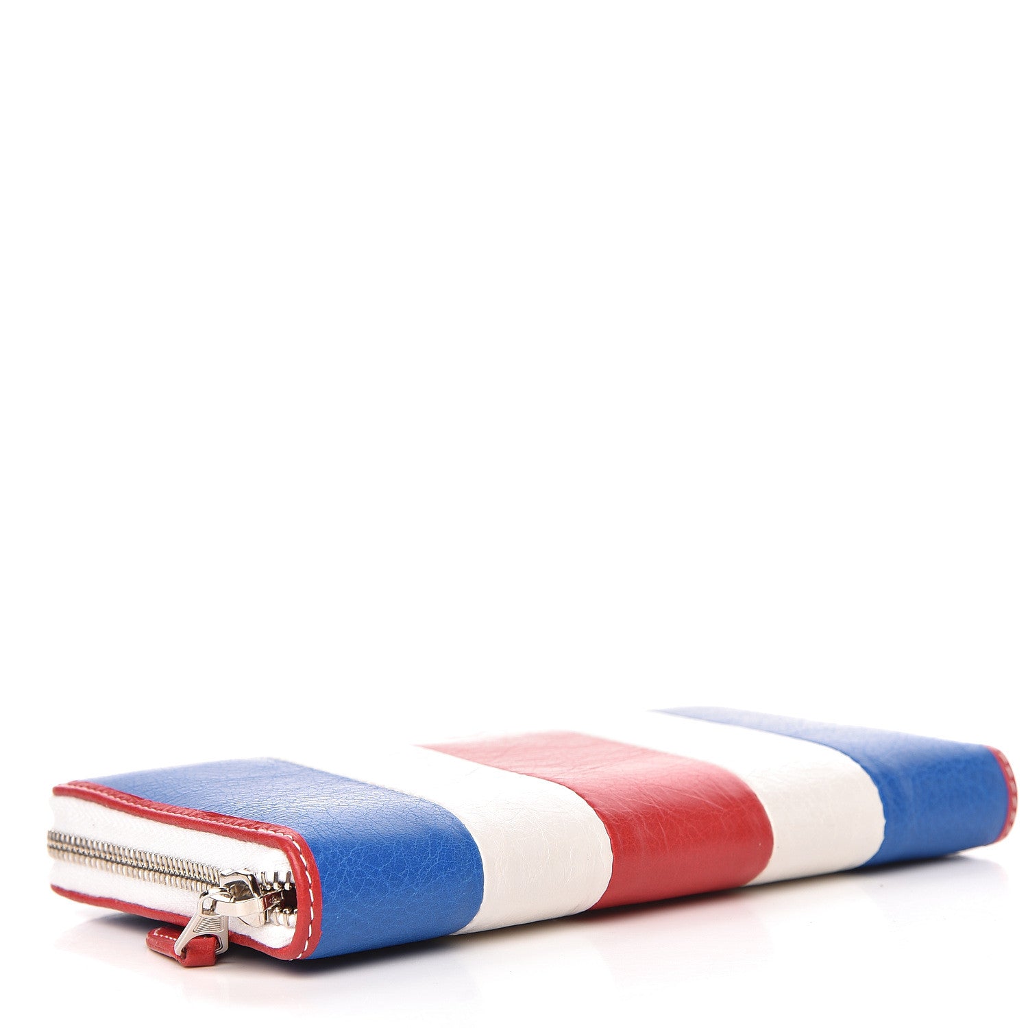 Balenciaga Agneau Arena Multicolore Bazar Continental Zip Around Wallet Bleu White Rouge 4 of 8