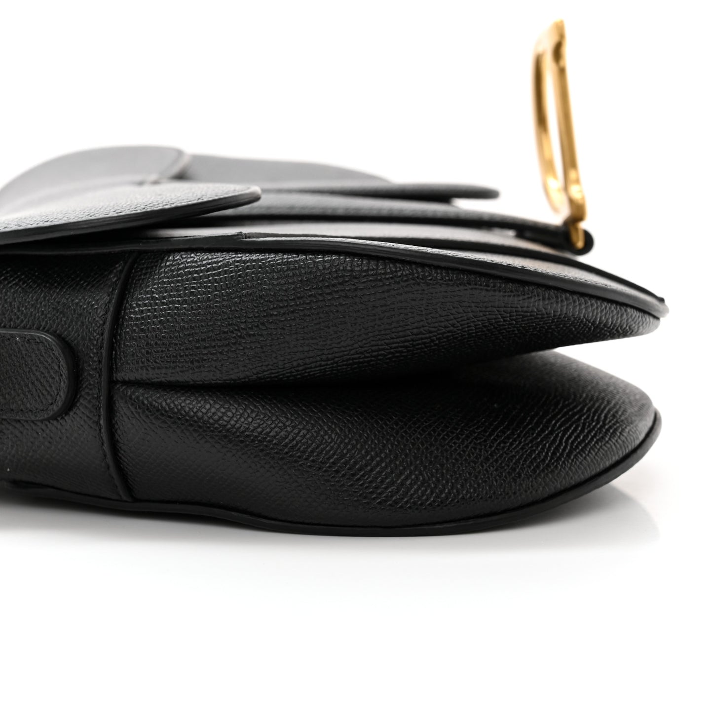 Grained Calfskin Saddle Bag Black