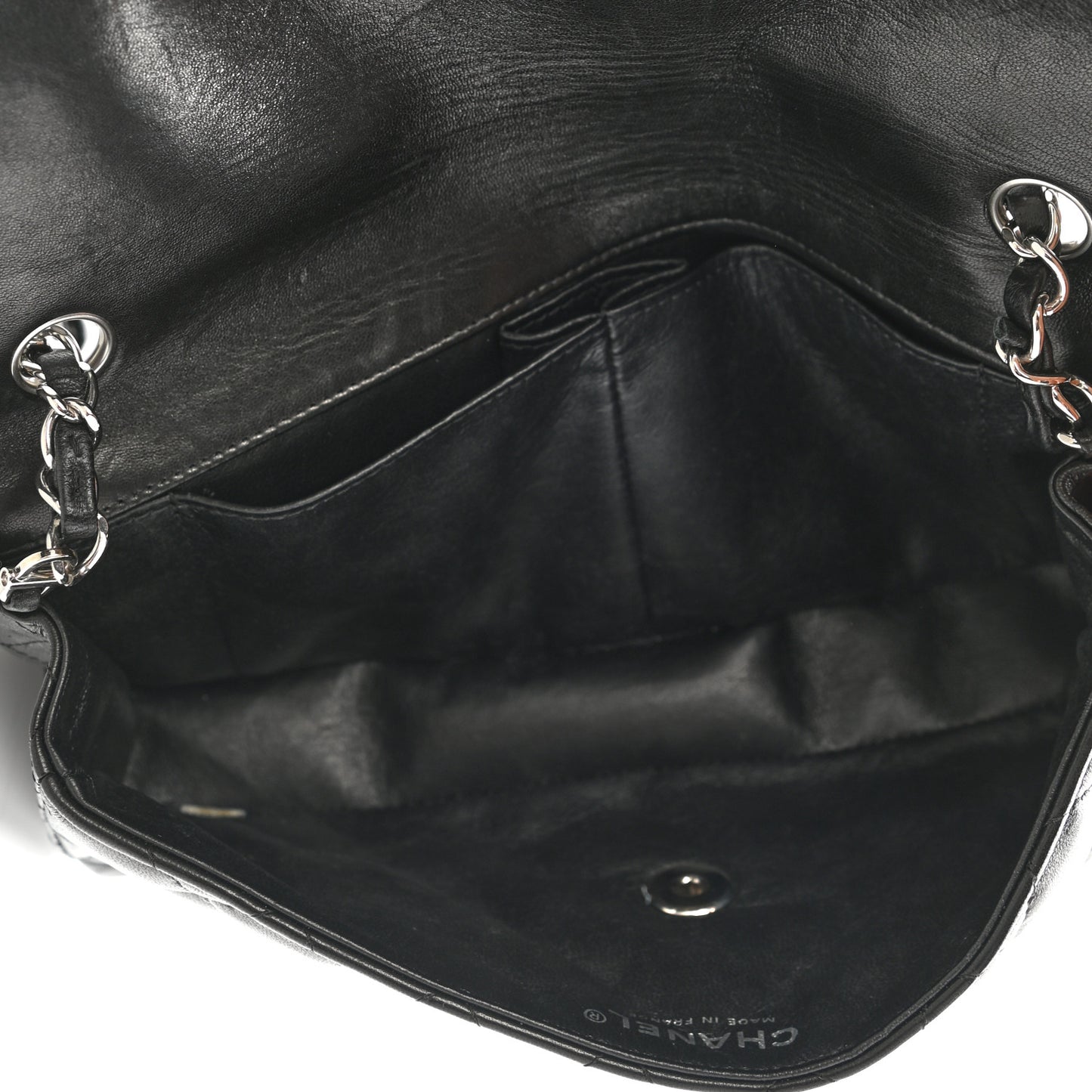 Lambskin Quilted East West Flap Black