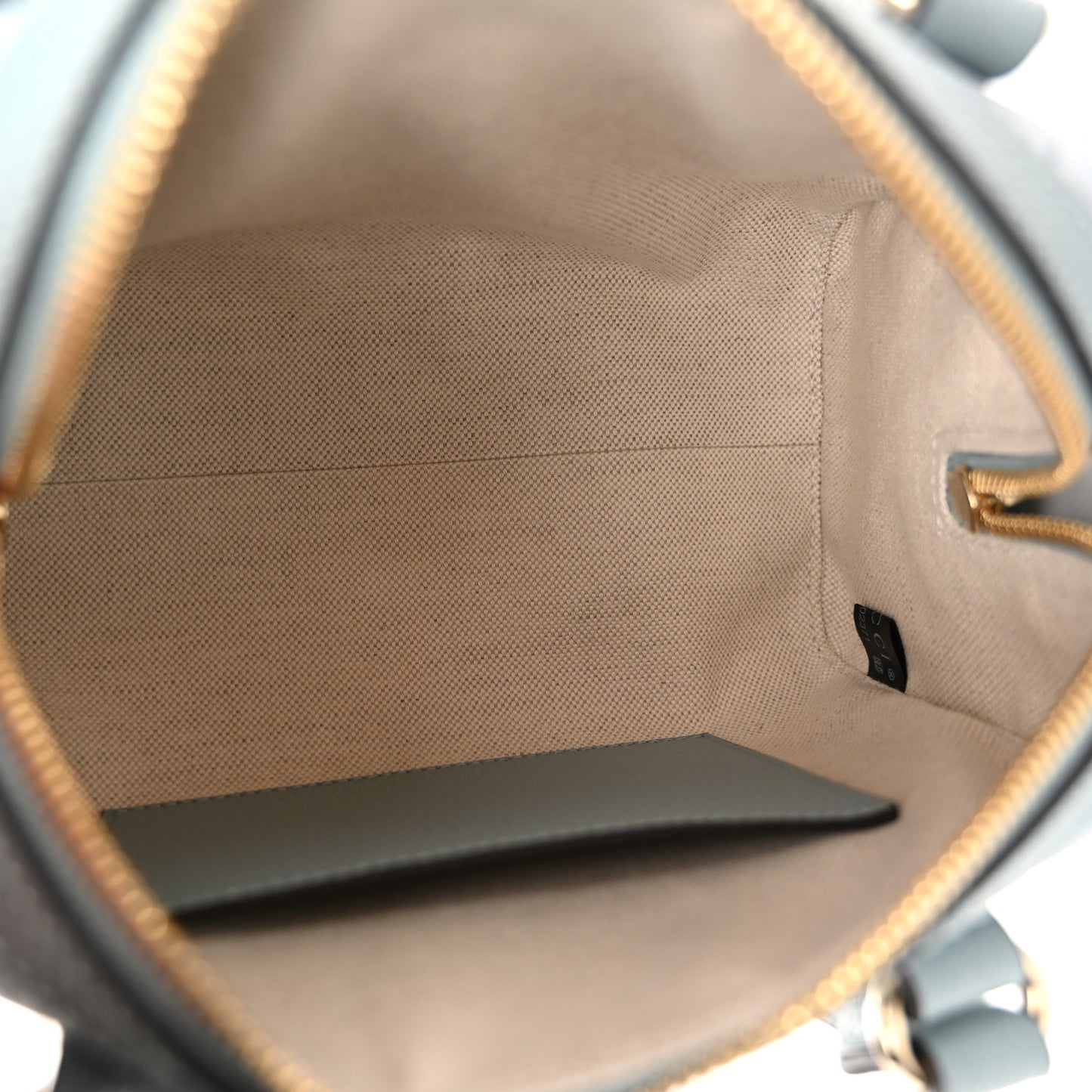 GG Supreme Monogram Textured Dollar Calfskin Web Mini Ophidia Top Handle Bag Dusty Blue
