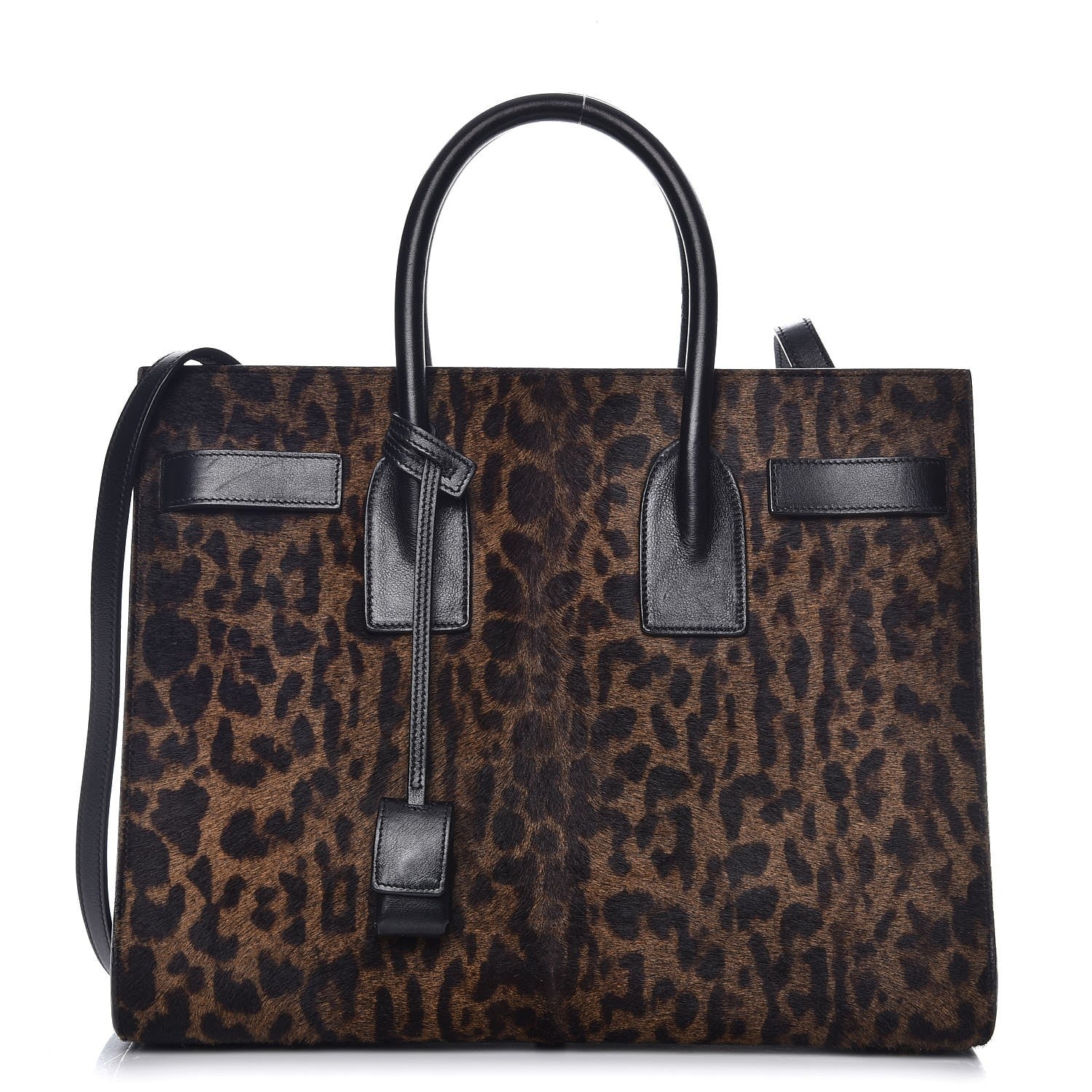 Saint Laurent Calf Hair Leopard Print Small Sac De Jour Black 1 of 10