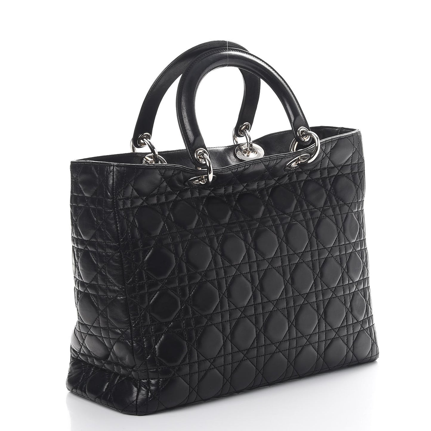 Lambskin Cannage Large Lady Dior Black