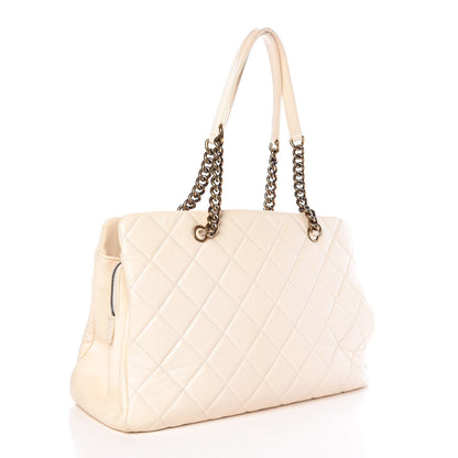 Chanel Calfskin Quilted Small Perfect Edge Tote White 3 of 9