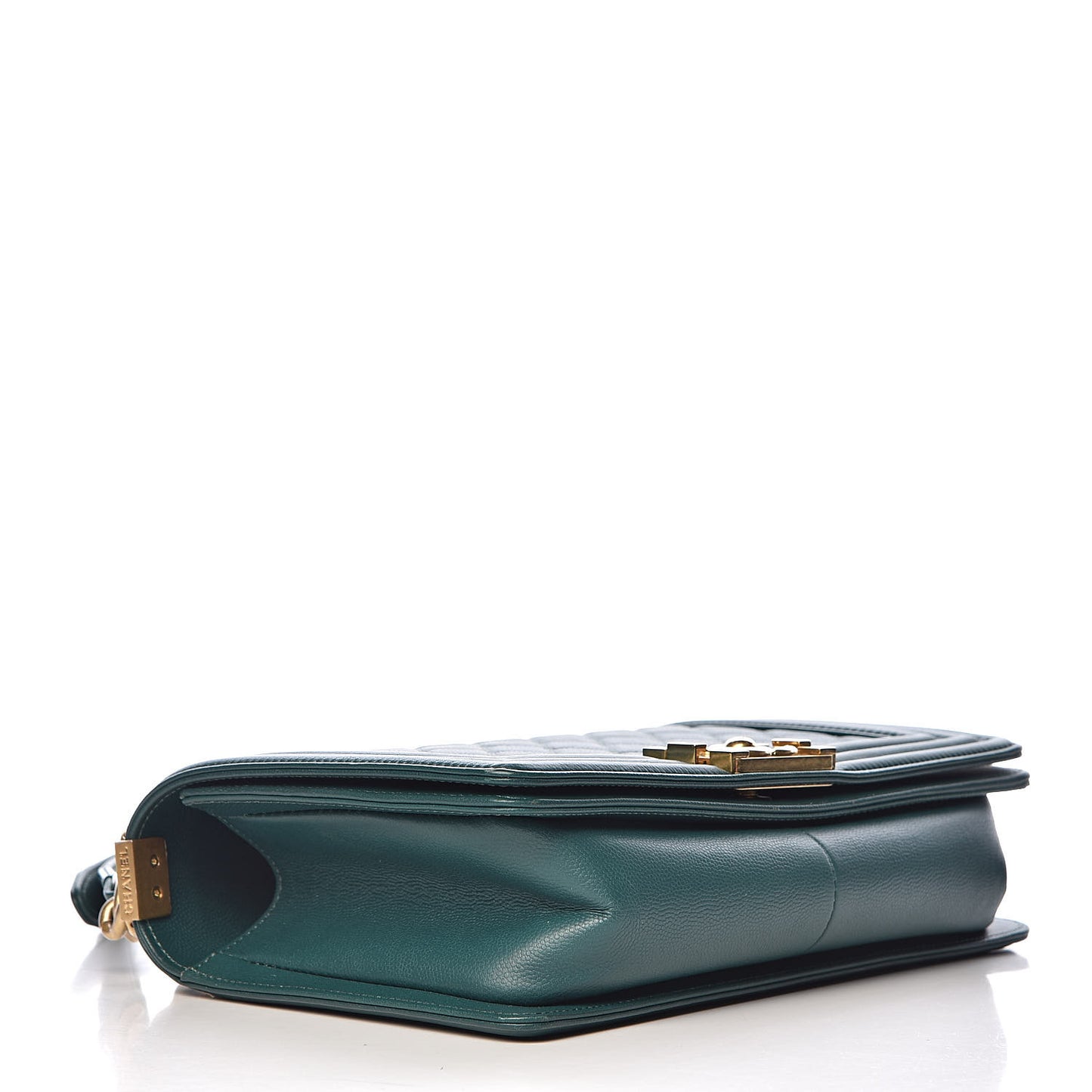 Caviar Quilted Medium Boy Flap Green