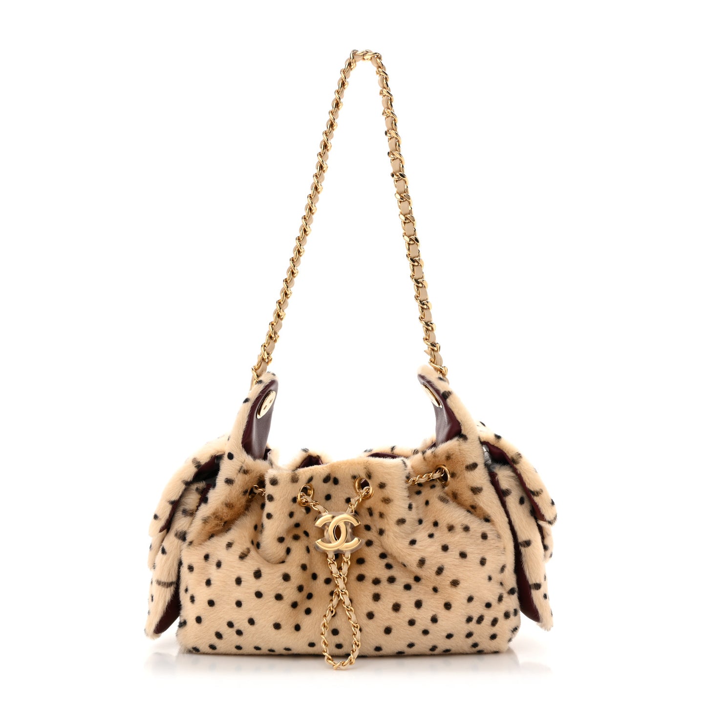 Pony Hair Mini Chanel 25 Handbag Beige Black
