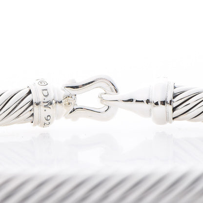 David Yurman Sterling Silver Diamond 5mm Cable Buckle Bracelet 4 of 4