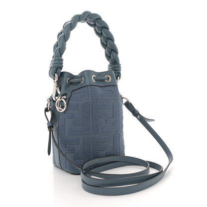 Fendi Canvas Vitello Grace F is Fendi FF Embroidered Mini Mon Tresor Bucket Bag Mirto 3 of 10