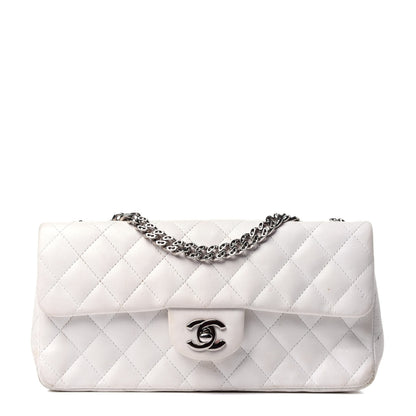 Chanel Lambskin Quilted East West Flap Bijoux Chain White 1 of 13