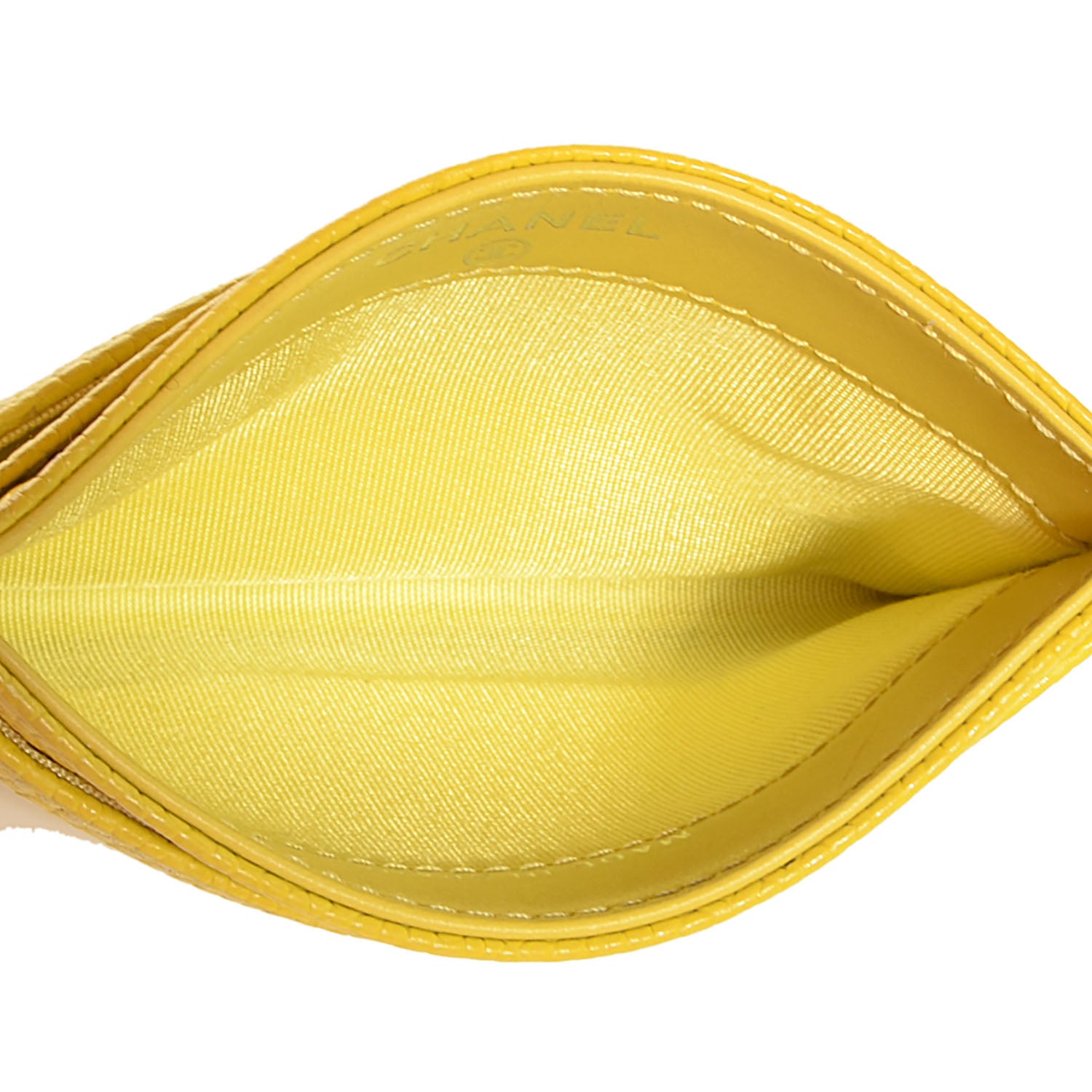 Chanel Caviar Timeless CC Card Holder Yellow 8 of 8