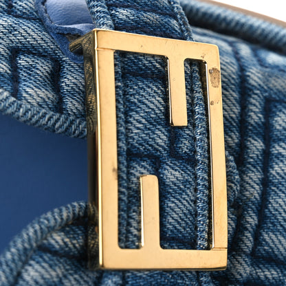 Fendi Denim Jacquard FF Womens Fendi Feel Buckled Mules 37 Blue 12 of 13