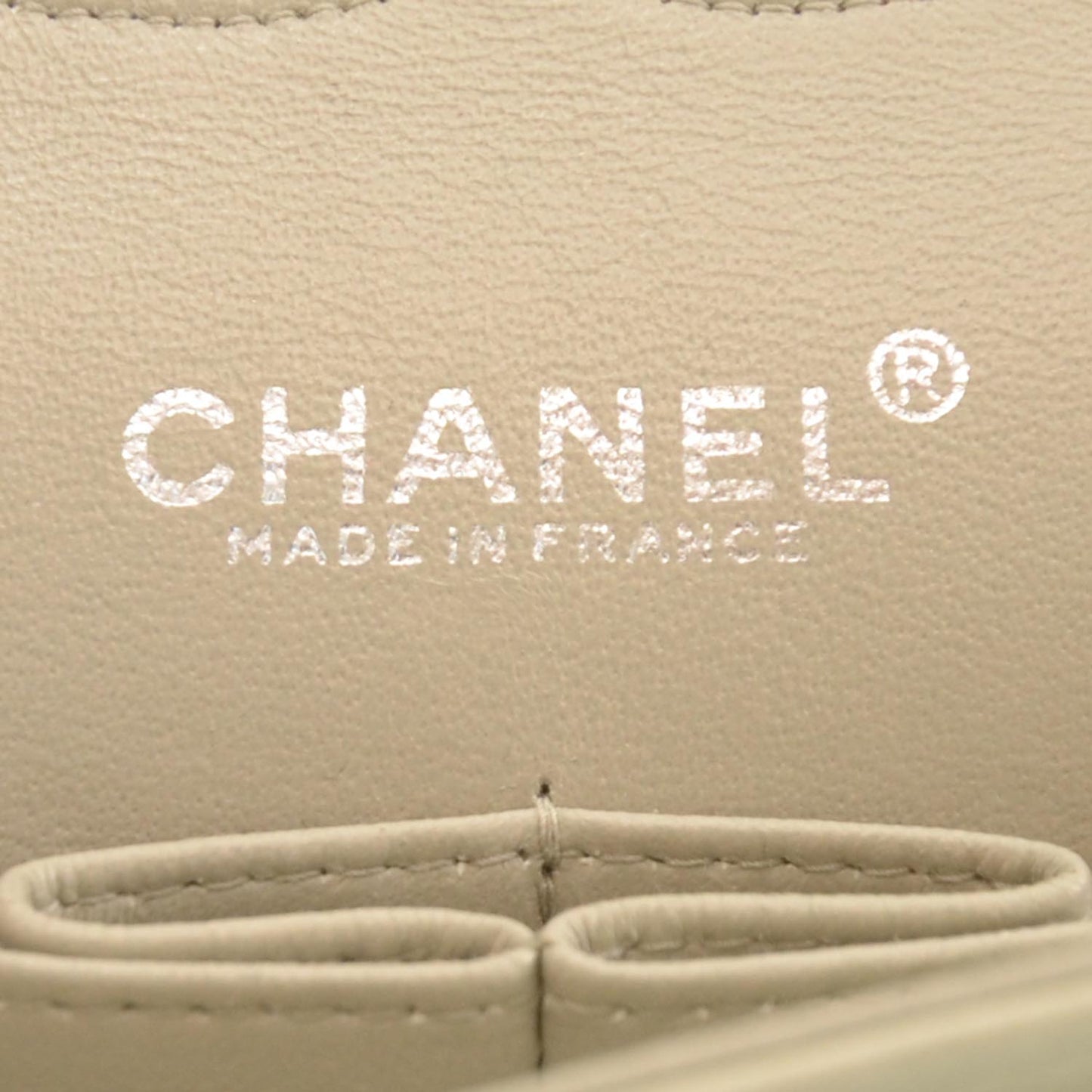 Lambskin Medium Double Flap Light Gray