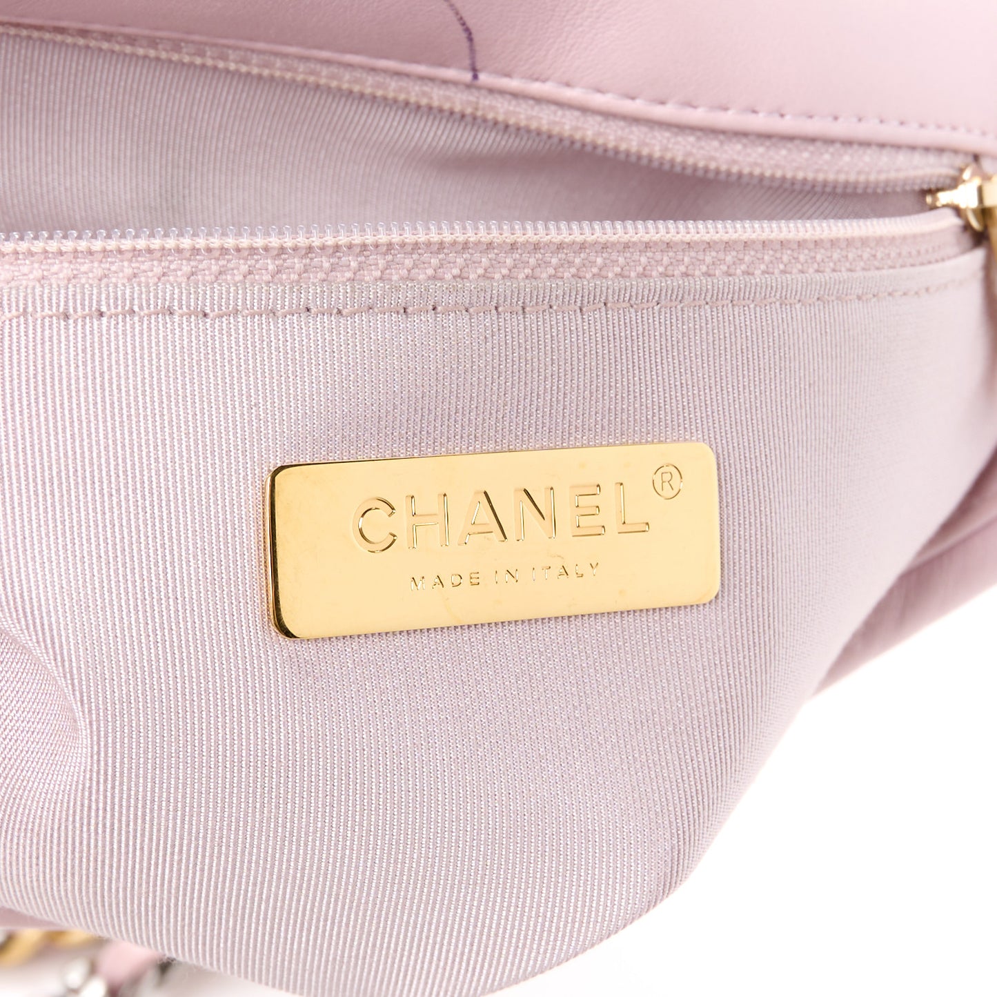 Goatskin Quilted Medium Chanel 19 Flap Light Pink