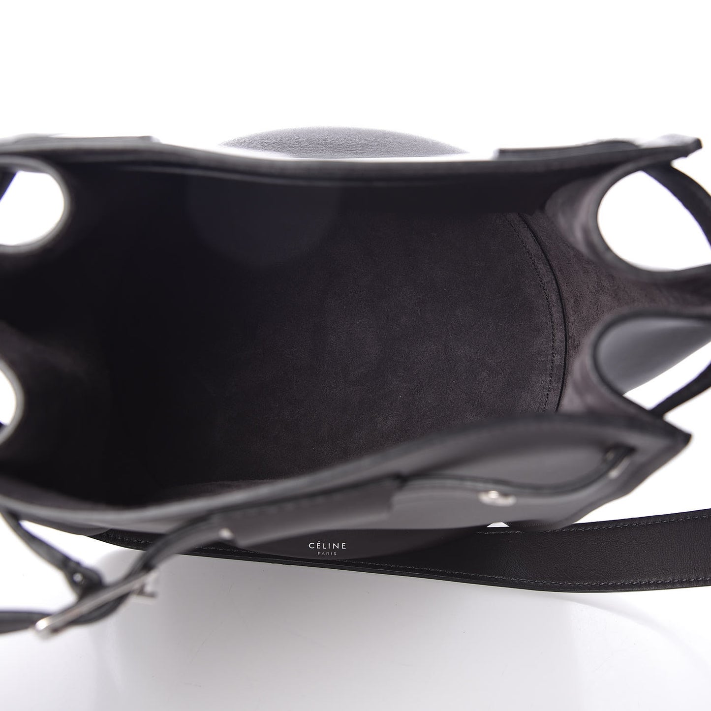 Smooth Calfskin Long Strap Big Bucket Bag Liquorice