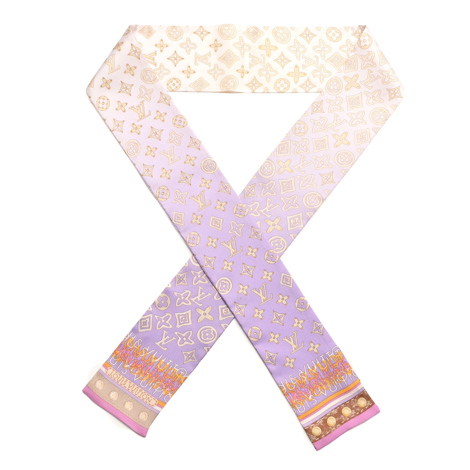 Louis Vuitton Silk Monogram Map Bandeau Lilac 1 of 4