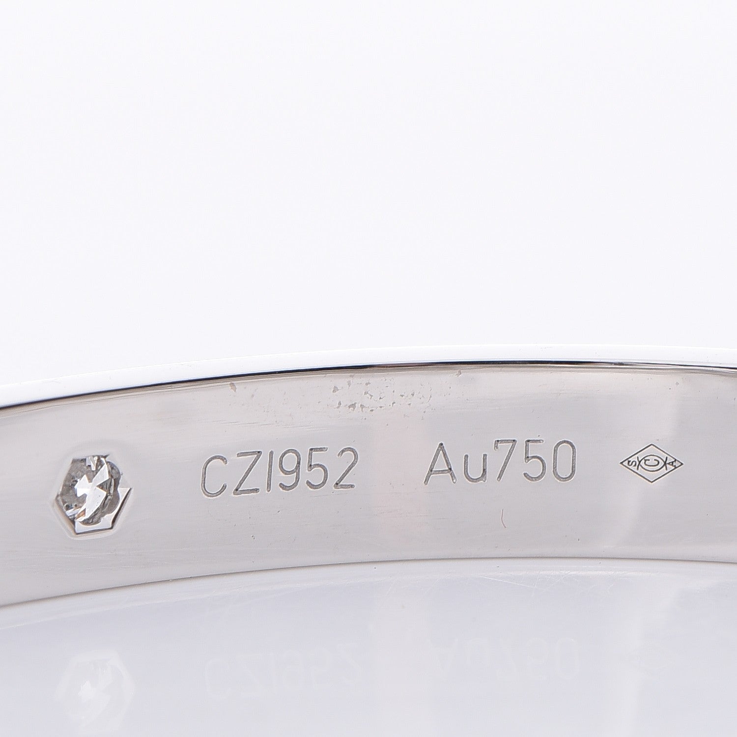 Cartier 18K White Gold 4 Diamond LOVE Bracelet 17 6 of 11