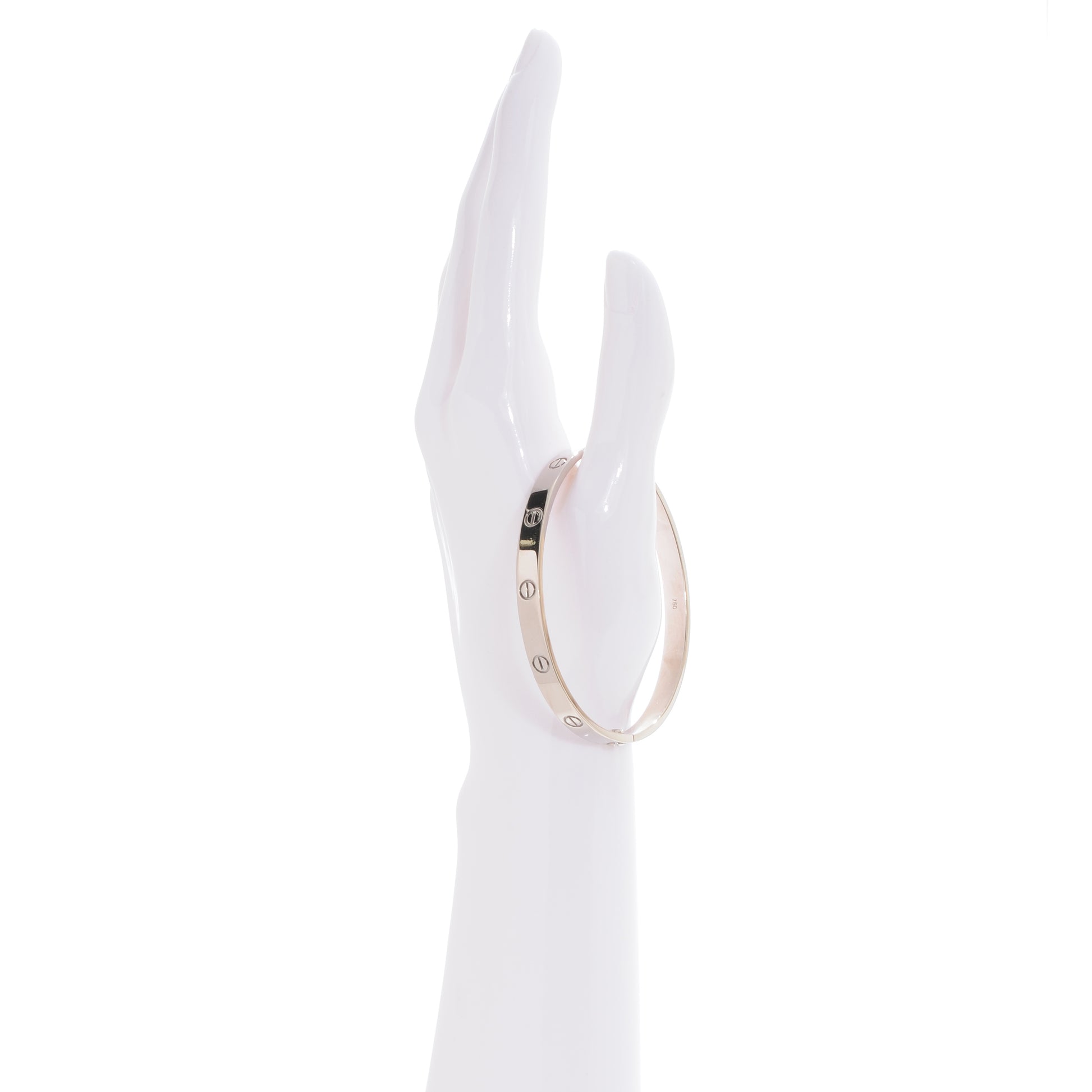 Cartier 18K White Gold LOVE Bracelet 20 2 of 5