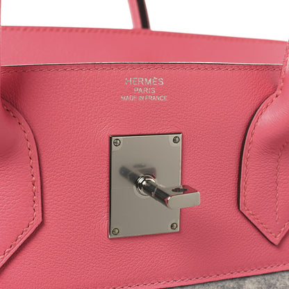Hermes Evercolor Todoo Feutre HAC Birkin 40 Gris Clair Rose Azalee 5 of 13