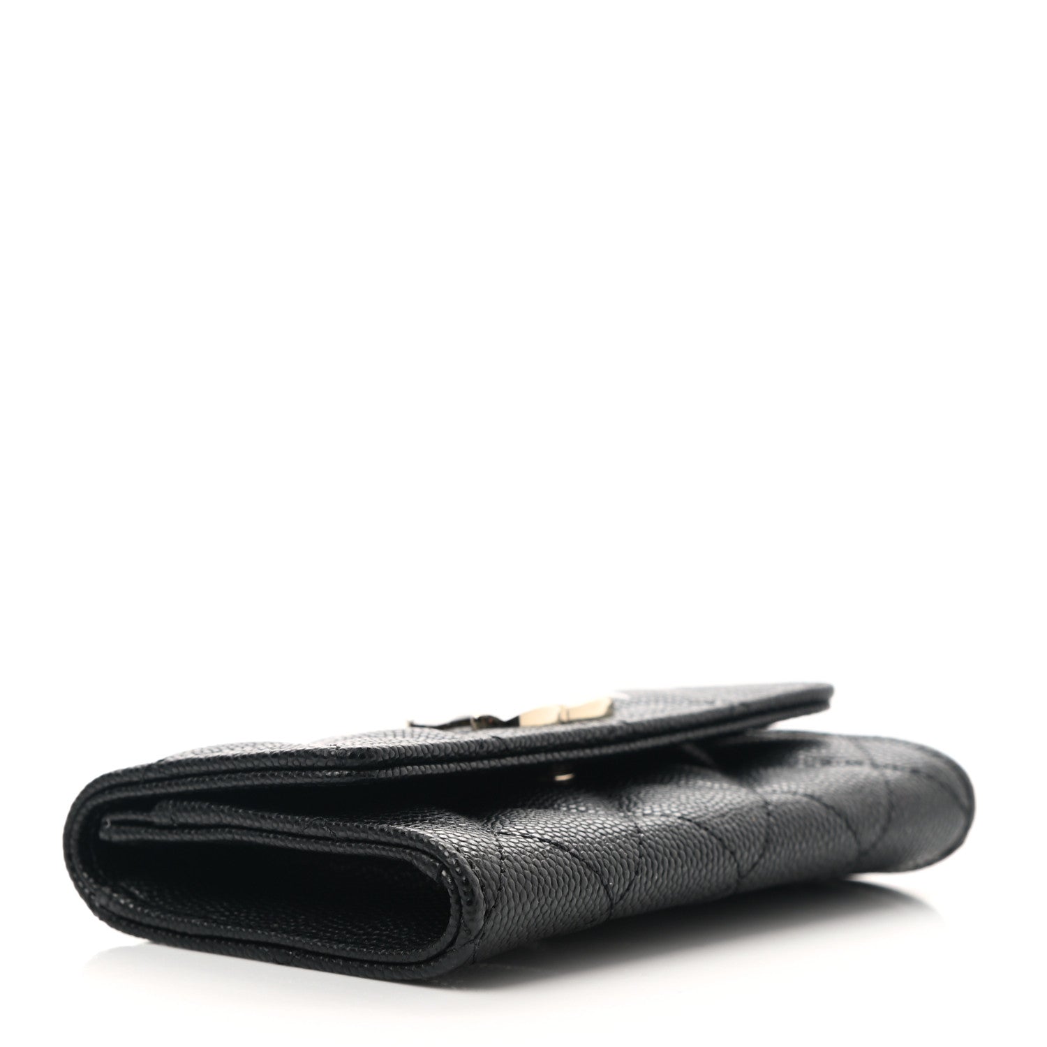 Chanel Caviar Quilted Striated CC Flap Card Holder Black 4 of 9