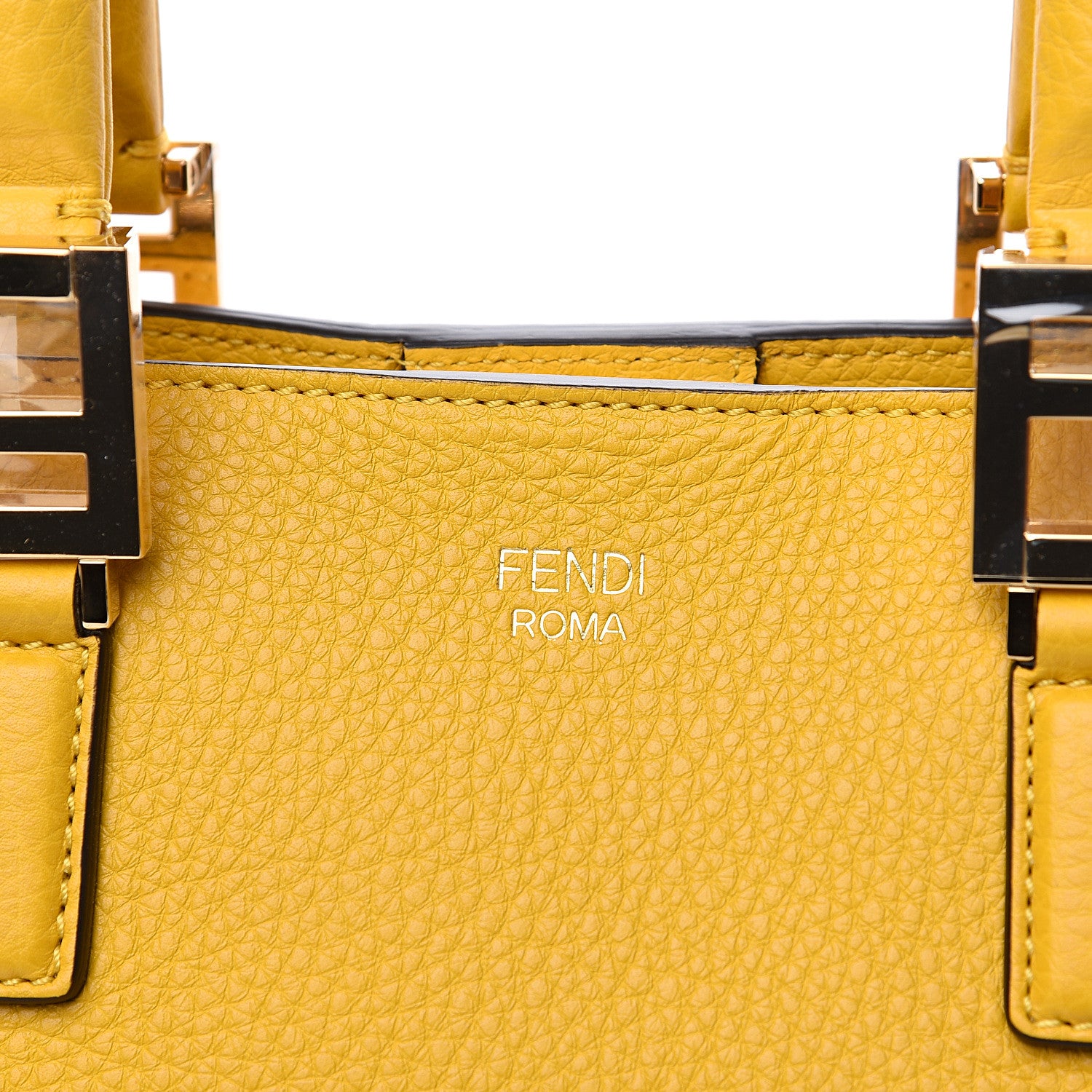 Fendi Cuoio Romano Selleria Small FF Tote Sunflower 8 of 8