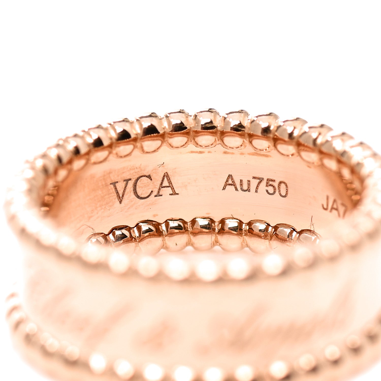 Van Cleef & Arpels 18K Rose Gold Perlee Signature Ring 50 5.25 4 of 6