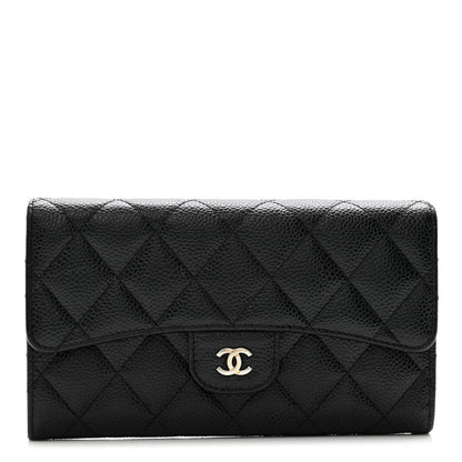 Chanel Caviar Quilted Large Flap Wallet Black 1 of 8