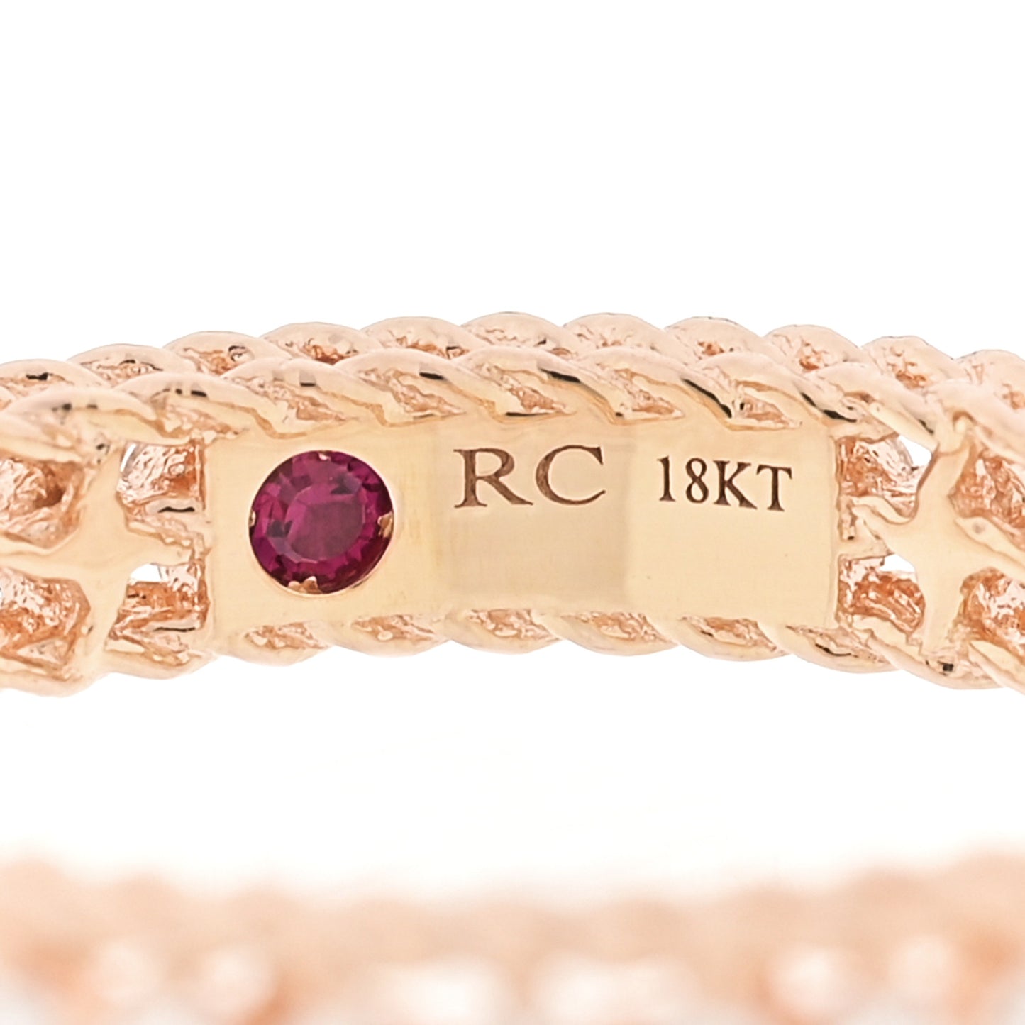 18K Rose Gold Diamond Symphony Princess Band Ring 54 7