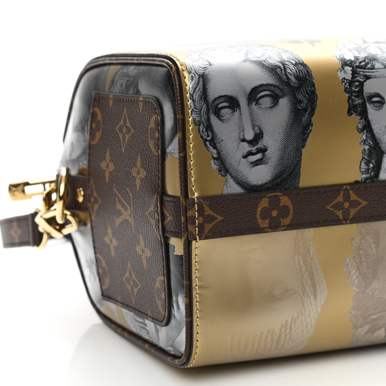 Louis Vuitton X FORNASETTI Calfskin Fornasetti Speedy Bandouliere 25 Gold 8 of 9