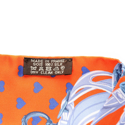 Hermes Silk Brides de Gala Love Twilly Orange Gris Bleuete Saumon 4 of 4
