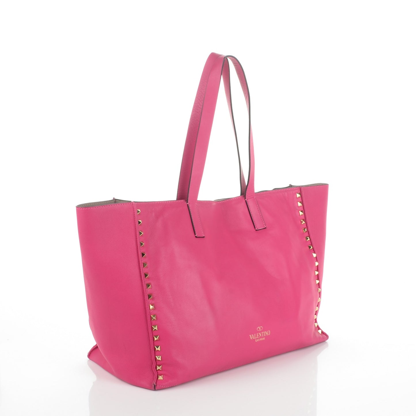 Nappa Medium Rockstud Soft Tote Pop Fuxia