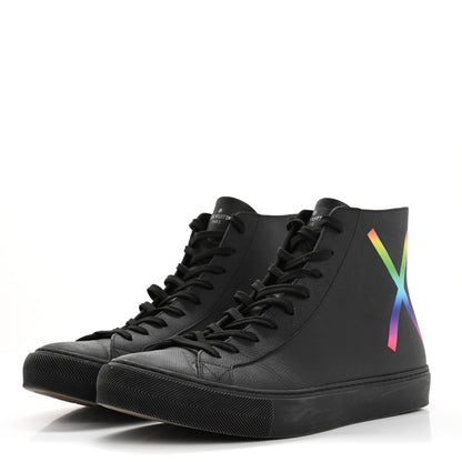 Louis Vuitton Calfskin LV Tattoo Sneaker Boots 8 Black 4 of 14
