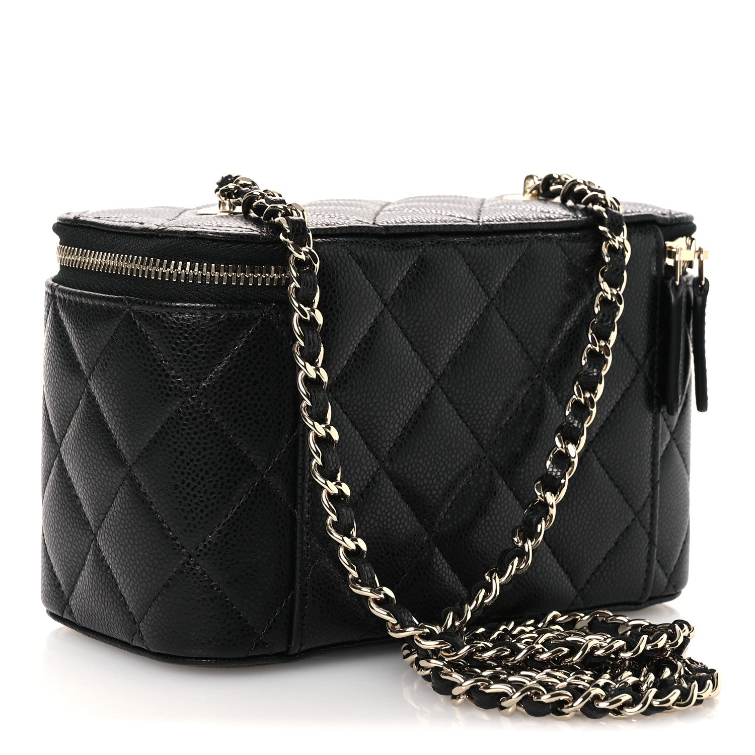 Chanel Caviar Quilted Small Vanity Case With Chain Black Black 3 of 14