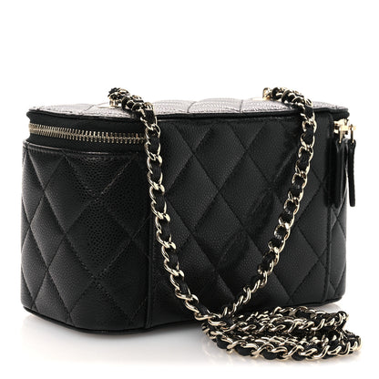 Chanel Caviar Quilted Small Vanity Case With Chain Black Black 3 of 14