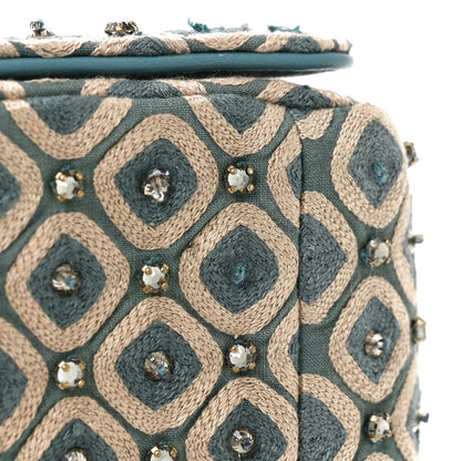 Christian Dior Calfskin Strass Embroidered Small Caro Bag Blue 11 of 11