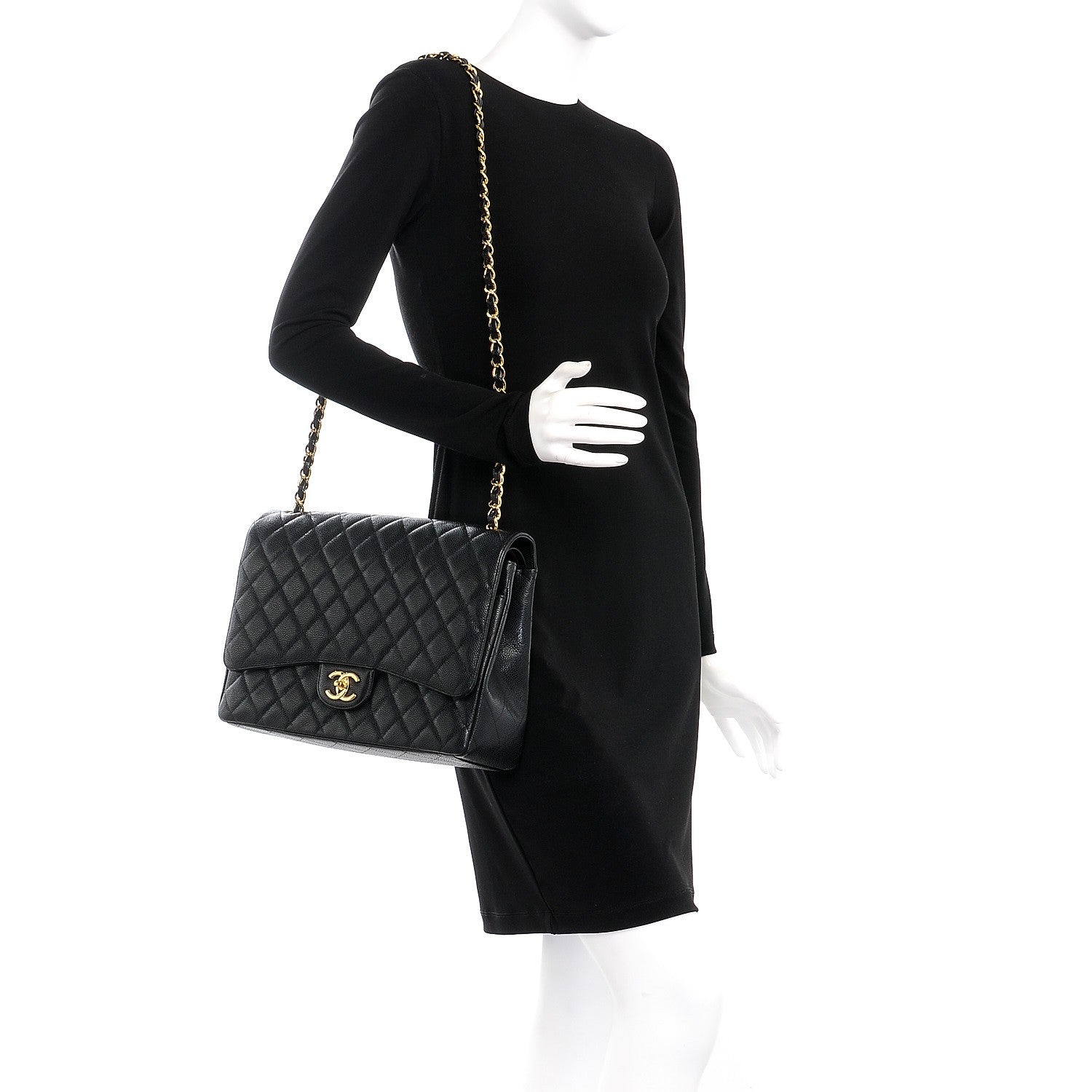 Chanel Caviar Quilted Maxi Double Flap Black 2 of 11