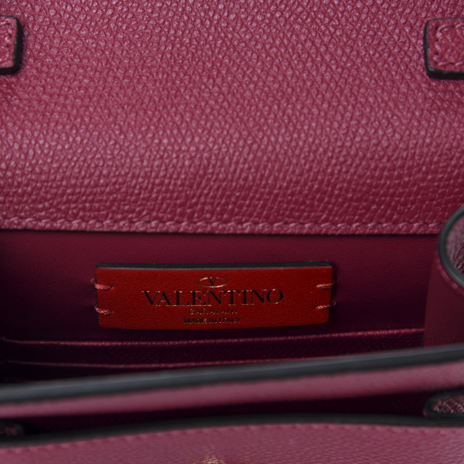 Valentino Garavani Grainy Calfskin VLogo Crossbody Bag Raspberry 8 of 10